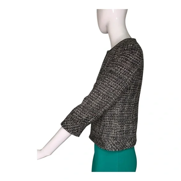 Banana Republic Tweed Blazer Jacket 3/4 Sleeves Full Lining Size 2 - Picture 9 of 14